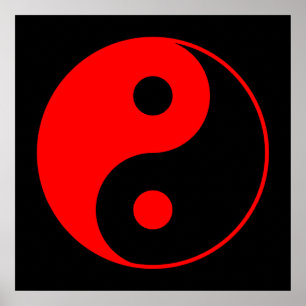 Red & Black Yang Yang Symbol Poster