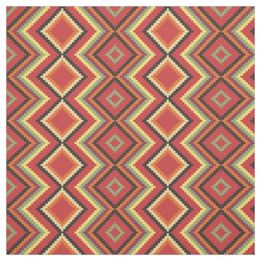 Red Black Yellow Native American Blanket Muster Stoff (Muster)