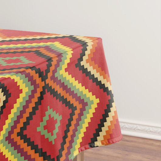 Red Black Yellow Native American Blanket Muster Tischdecke (Beispiel)