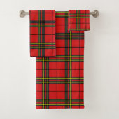 Red Black Yellow Tartan Badhandtuch Set (Insitu)