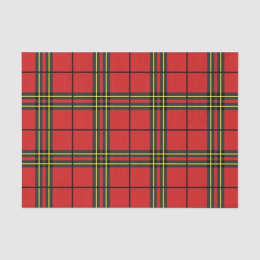 Red Black Yellow Tartan Seidenpapier (Vorderseite)