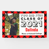 Red & Black You Did It Graduation Banner (Horizontal)