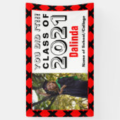 Red & Black You Did It Graduation Banner (Vertikal)
