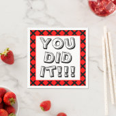 Red & Black You Did It Graduation Serviette (Beispiel)