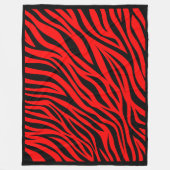 Red Black Zebra Stripes Print Fleece Blankon (Vorderseite)