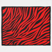 Red Black Zebra Stripes Print Fleece Blankon (Vorderseite (Horizontal))