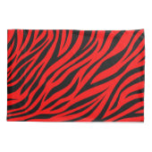 Red Black Zebra Stripes Print Kissenbezug (Rückseite)