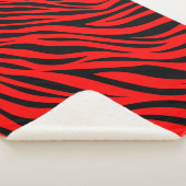 Red Black Zebra Stripes Print Sherpadecke (3/4)