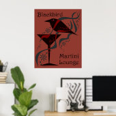 Red Blackbird Martini Lounge Poster (Heimbüro)