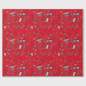 Red Blacksmith Christmas Wrapper Geschenkpapier (Flach)