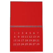 Red Blank Calendar mit Ferien und großen Zahlen Kalender (Feb 2026)