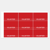 Red Blank Volunteer Abzeichen Etiketten (Blatt)