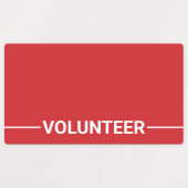 Red Blank Volunteer Abzeichen Etiketten (Design 2)