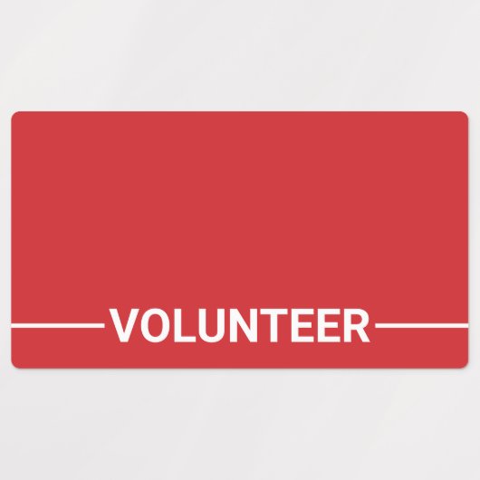 Red Blank Volunteer Abzeichen Etiketten (Design 1)