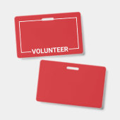 Red Blank Volunteer Ausweis (Vorder- & Rückseite)