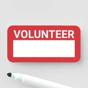 Red Blank Volunteer Namensschild