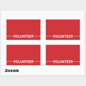 Red Blank Volunteer Rechteckiger Aufkleber (Blatt)