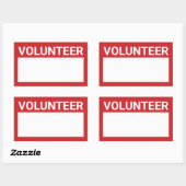 Red Blank Volunteer Rechteckiger Aufkleber (Blatt)