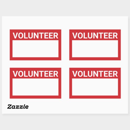 Red Blank Volunteer Rechteckiger Aufkleber (Blatt)