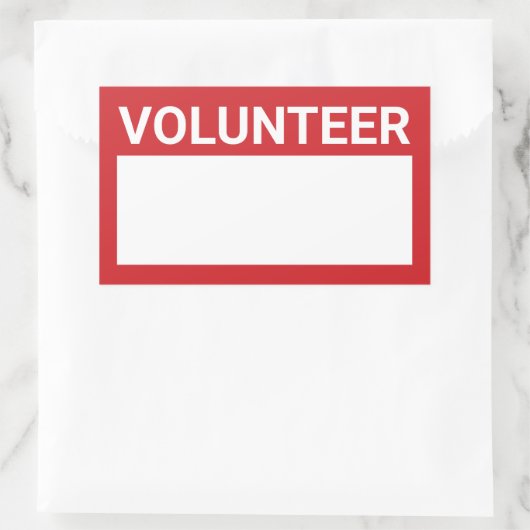Red Blank Volunteer Rechteckiger Aufkleber (Tasche)