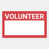 Red Blank Volunteer Rechteckiger Aufkleber (Vorderseite)
