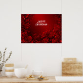 Red Blätter Floral Holiday Poster (Küche)