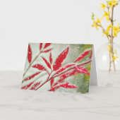 Red Blätter Nature Art Weihnachtskarte Karte (Gelbe Blume)