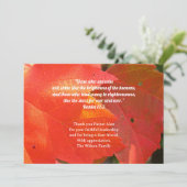 Red Blätter Pastor Wertungsschrift Dankeschön Dank Einladung (Stehend Vorderseite)