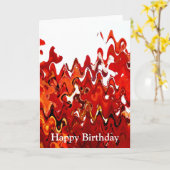 RED BLÄTTER VIBRANT ABSTRAKT KARTE (Gelbe Blume)