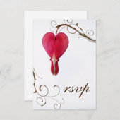 Red Bleeding Hearts Blume Hochzeit RSVP (Vorne/Hinten)