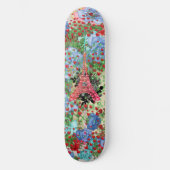Red Bling Eiffelturm auf Collage Skateboard (Vorderseite)