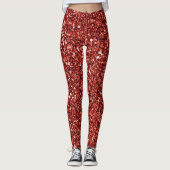 Red Bling, glänzend und funkelnd Leggings (Vorderseite)