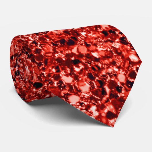 Red Bling, glänzend und funkelnd, Weihnachten Krawatte (Gerollt)