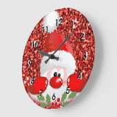 Red Bling Weihnachten Große Wanduhr (Winkel)