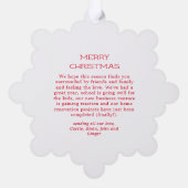 Red Blizzard Dots Snowy Foto Weihnachten Ornament Karte (Rückseite)