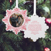 Red Blizzard Dots Snowy Foto Weihnachten Ornament Karte