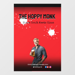 Red Blond Man Holding Beer Adult Pub Owners Fensteraufkleber