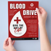 Red Blood Drive Spendenwerbung Gesundheit Flyer (Hand)