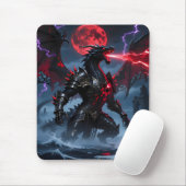 Red Blood Moon Black Dragon Fantasy Gaming Mousepad (Mit Mouse)