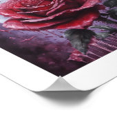 Red Blood Moon Rose Poster (Ecke)