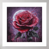 Red Blood Moon Rose Poster (Vorne)