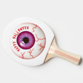Red Bloodshot Eyeball Happy Halloween Tischtennis Schläger (Seitenansicht)