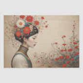 Red Bloom Serenity - Decoupage - Seidenpapier (Vorderseite)