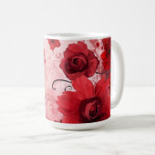 Red Bloom Symphony Kaffeetasse (VorderseiteRechts)