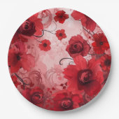Red Bloom Symphony Pappteller (Vorderseite)