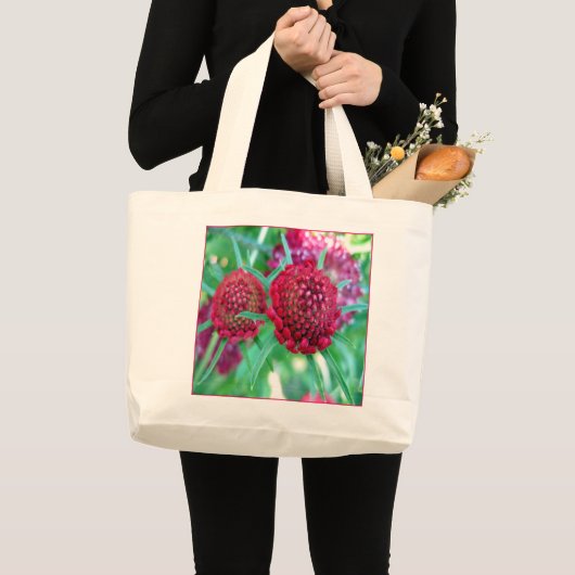 Red Blooms Leinwand Lebensmittelgeschäft Tasche (Vorderseite (Produkt))