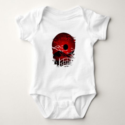 Red Blossom Baby Strampler (Vorderseite)