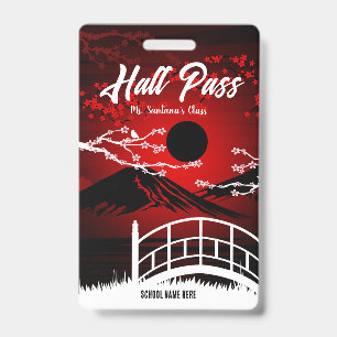 Red Blossom Hall Pass Abzeichen Ausweis