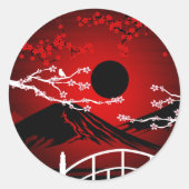 Red Blossom Runder Aufkleber (Vorderseite)