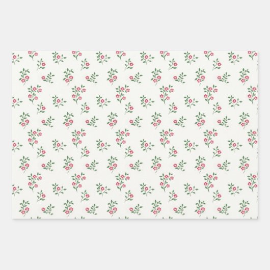 Red Blossom Whimsy 3 Geschenkpapier Set (Vorderseite 3)